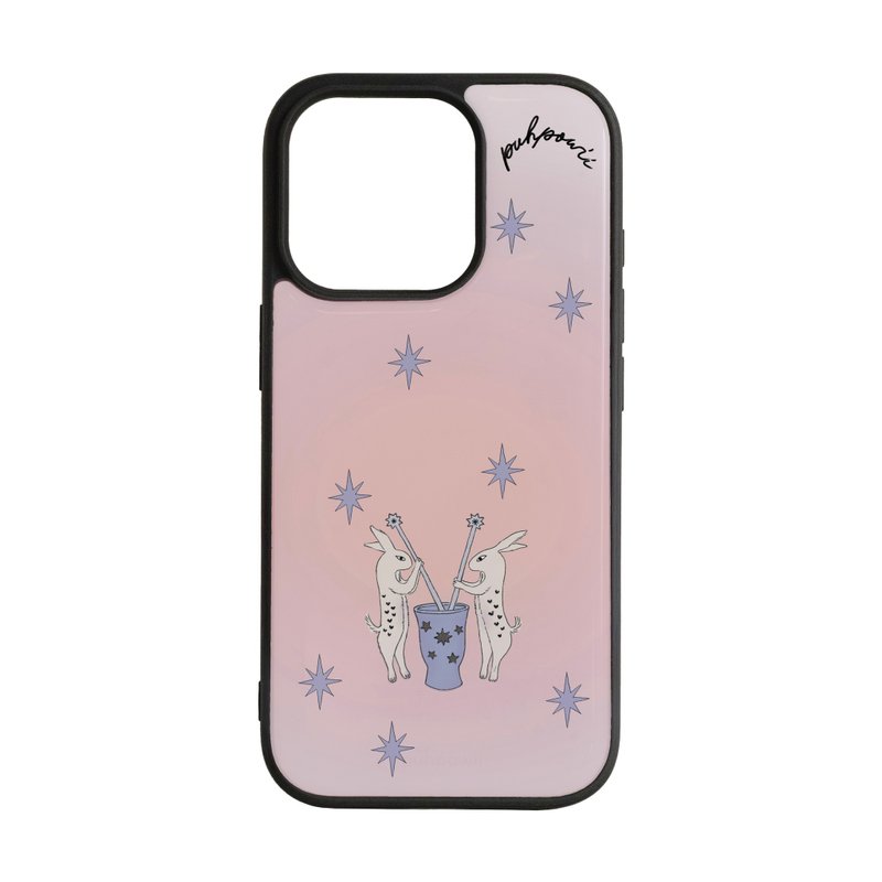 Wish Rabbits (peachy pink) Phone Case - 手機殼/手機套 - 其他材質 粉紅色