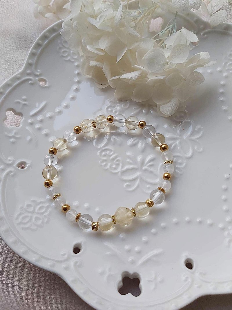 Xinchen - Citrine Moonstone Bracelet - สร้อยข้อมือ - คริสตัล สีเหลือง