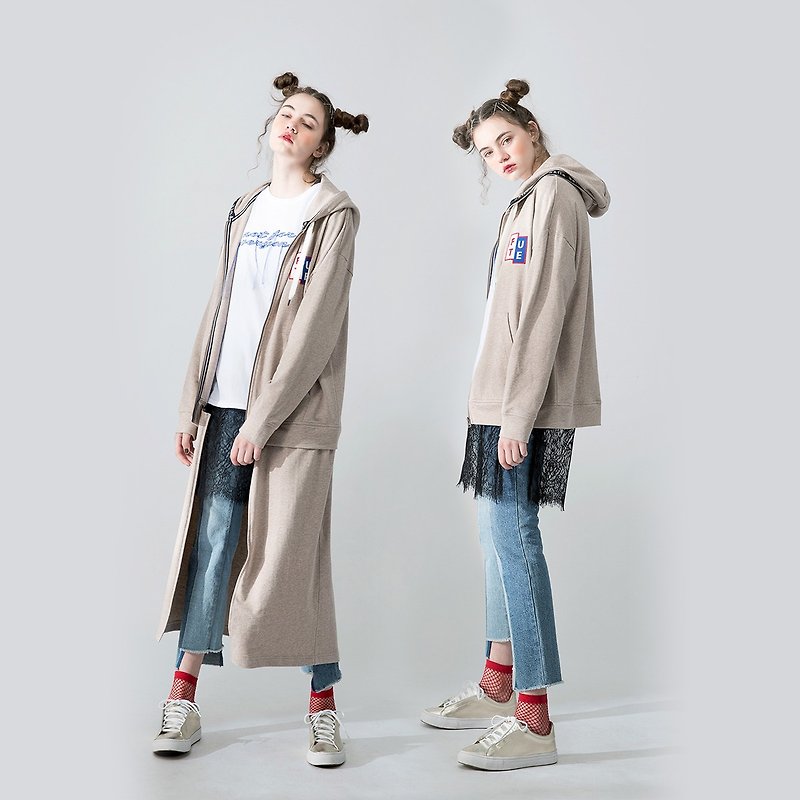 Unisex Multi-Purpose Long Hoodie Jacket - Women's Casual & Functional Jackets - Cotton & Hemp Khaki