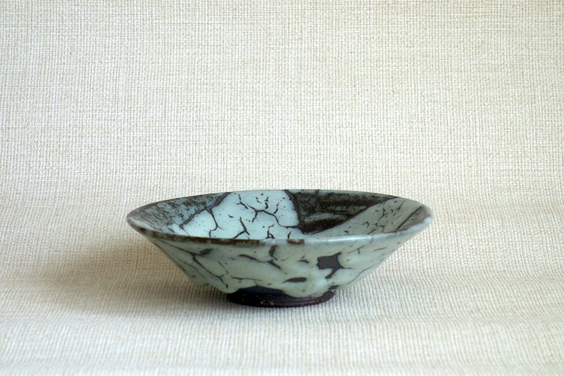 鉢 流れ釉a - 碗 - 陶 灰色