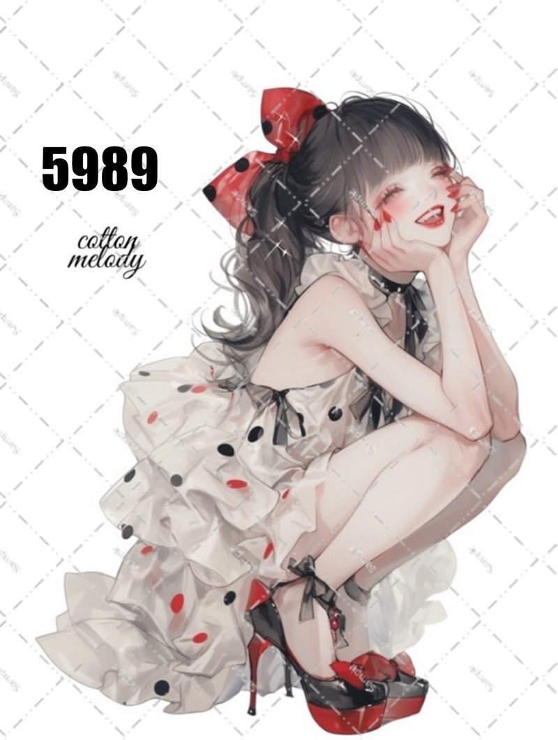 original sticker no.5989 人物ステッカー オリジナルステッカー 人物ステッカー 女の子ステッカー オリジナル人物ステッカー - 貼紙 - 紙 