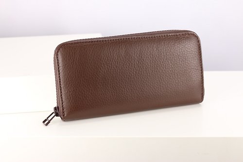 SIMPLEST Z012 Zipper Wallet - Brown - Genuine leather