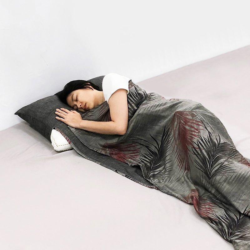 [Made in Taiwan] High-pound cotton portable texture travel bed sheet/sleeping bag inner sleeve - Gaocao Meisheng - ชุดเดินป่า - ผ้าฝ้าย/ผ้าลินิน สีเทา