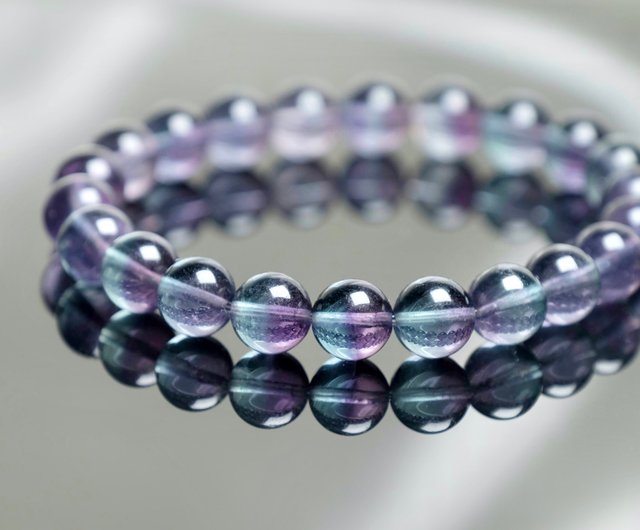 クリスタル フローライト ビーズブレスレット 一点もの】 No.166 //8.5mm フローライト 蛍石 Fluorite