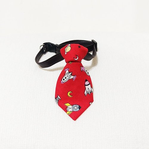 Ella Wang Design Ella Wang Design Tie 寵物 領帶 紳士 火箭 太空人 外星 紅