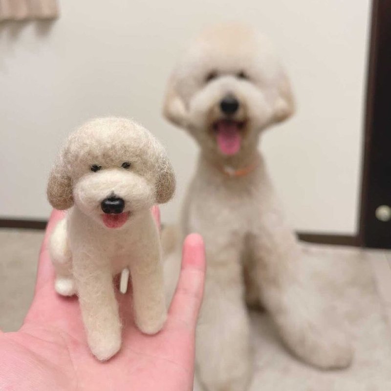 全身款擺飾-客製寵物羊毛氈/巨型貴賓犬 - 編織/刺繡/羊毛氈/縫紉 - 羊毛 