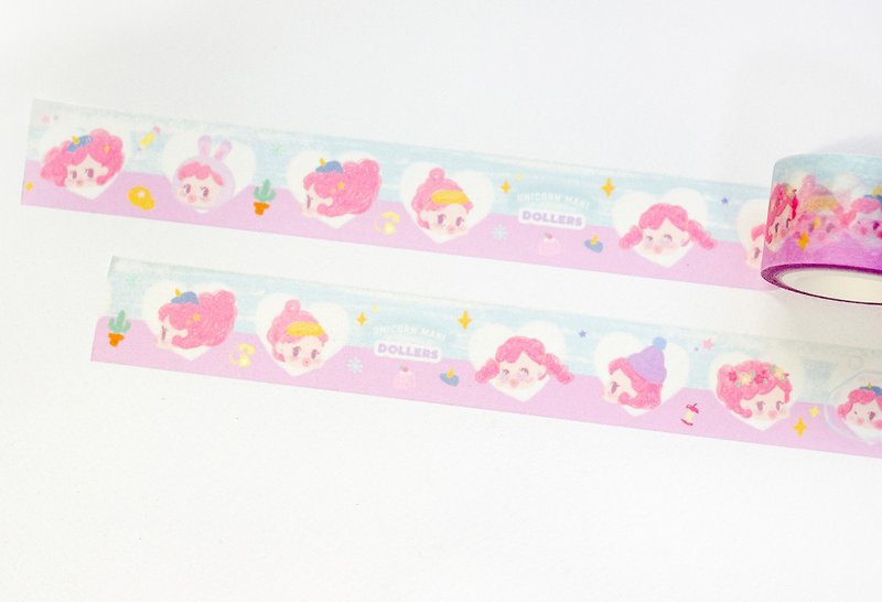 #Dollers 达乐丝 | Unicorn Mani original illustration paper tape - Washi Tape - Paper Pink