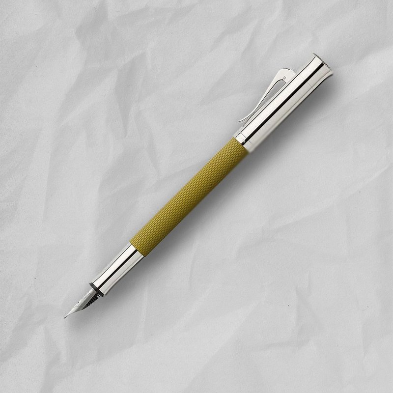 【Graf von Faber-Castell】 繩紋飾 鋼筆-橄欖綠 M尖 VIP刻字 - 鋼筆 - 樹脂 綠色