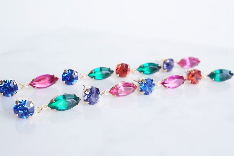 Rock Candy Stud Earrings / Swarovski - Earrings & Clip-ons - Glass Purple