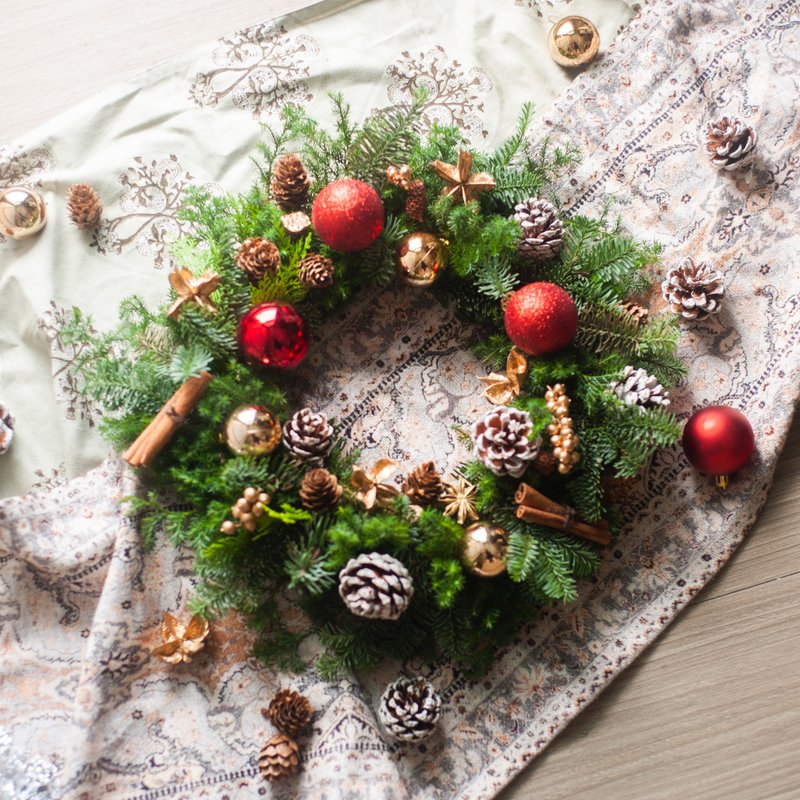 Nobelson Christmas Wreath | Christmas Decoration | Holiday Gifts - ช่อดอกไม้แห้ง - พืช/ดอกไม้ สีเขียว