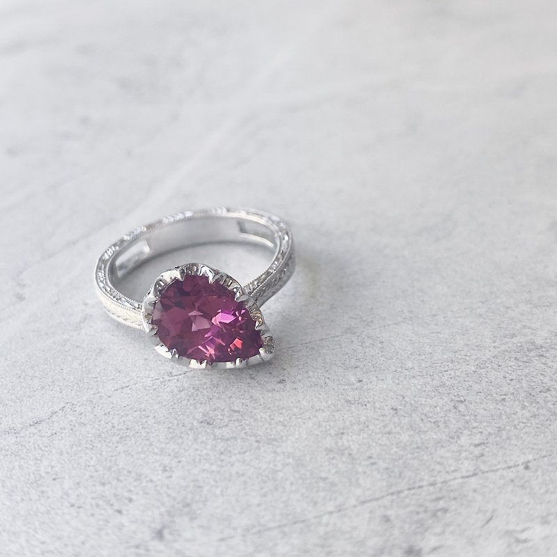 pink tourmaline ring - แหวนทั่วไป - โลหะ 