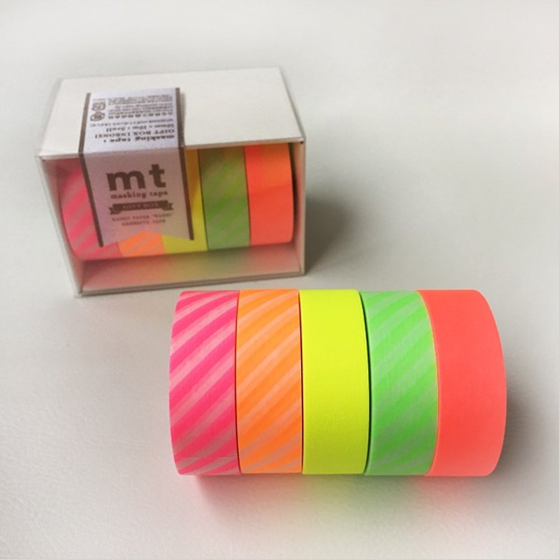 山と紙テープギフトボックス[蛍光ネオン（MT05G006）] 2016サマー - マスキングテープ - 紙 多色