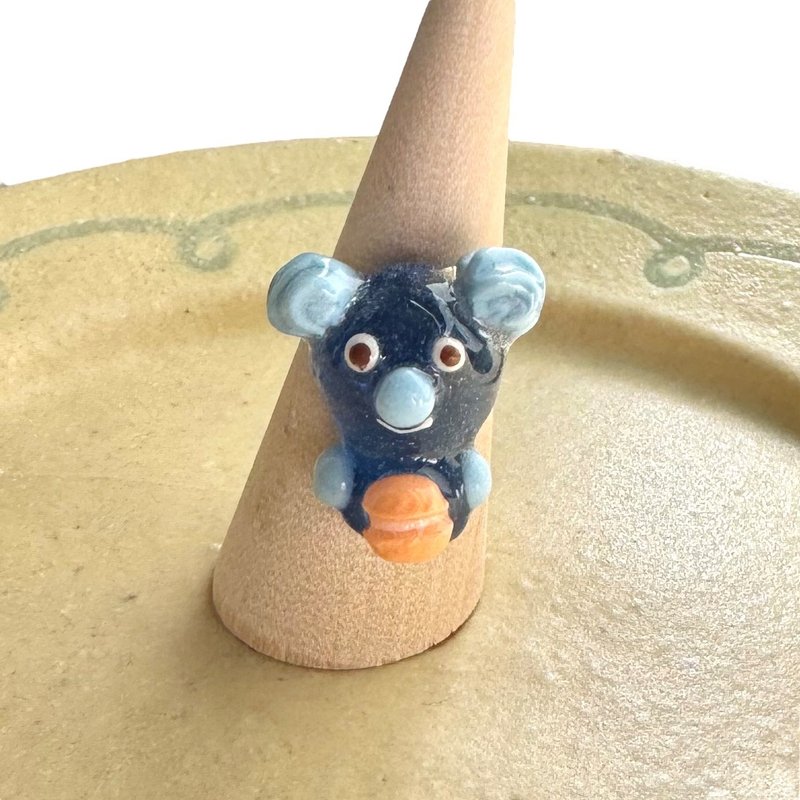 無尾熊果凍海帶圈 - 戒指 - 樹脂 藍色