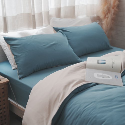 annahome棉床本舖 冰島藍 【新纖維萊賽爾】薄床包/兩用被 台灣製 Lyocell