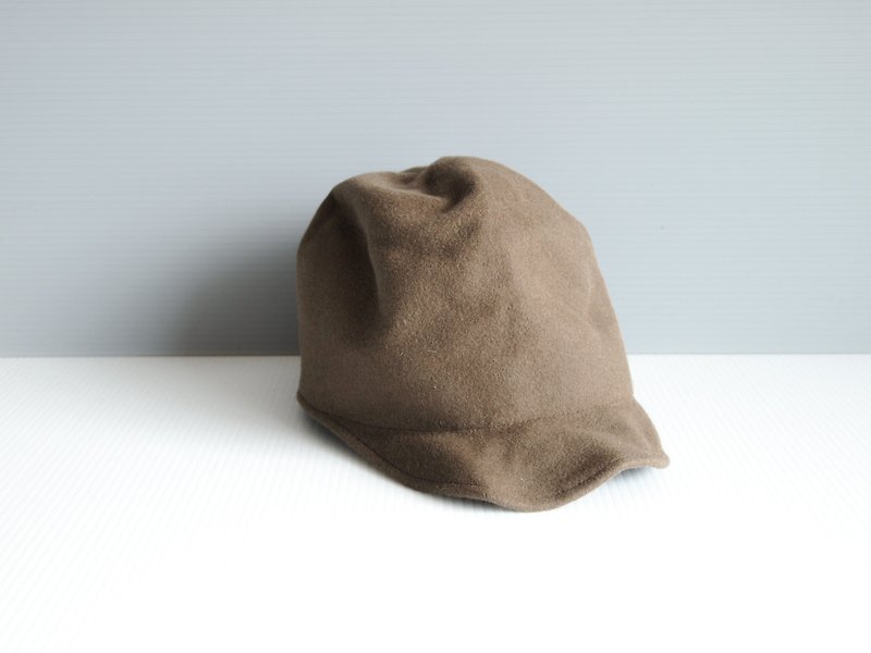 Cap S hat one-of-a-kind limited crush rough classy unisex handmade - Hats & Caps - Other Materials Brown