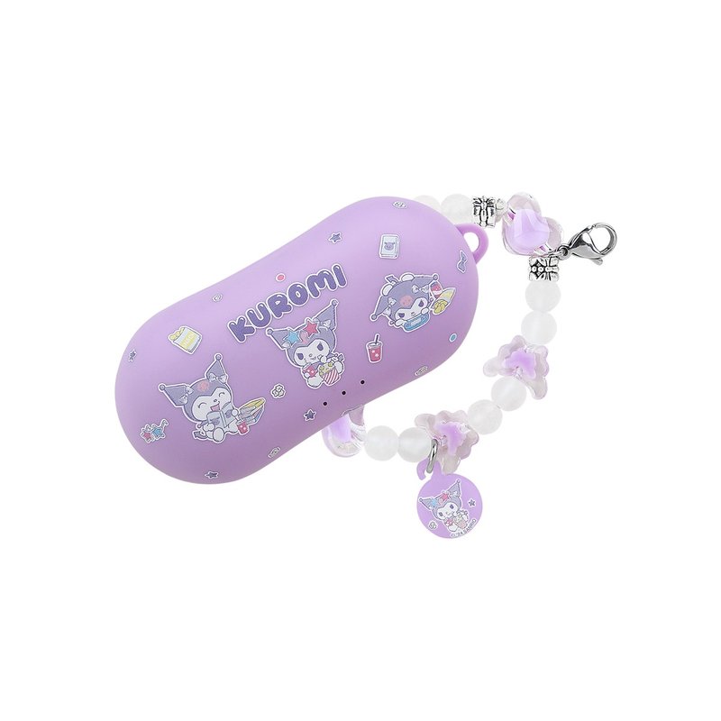 4000mAh Handwarmer with bead charm strap - Kuromi - Other - Plastic Purple