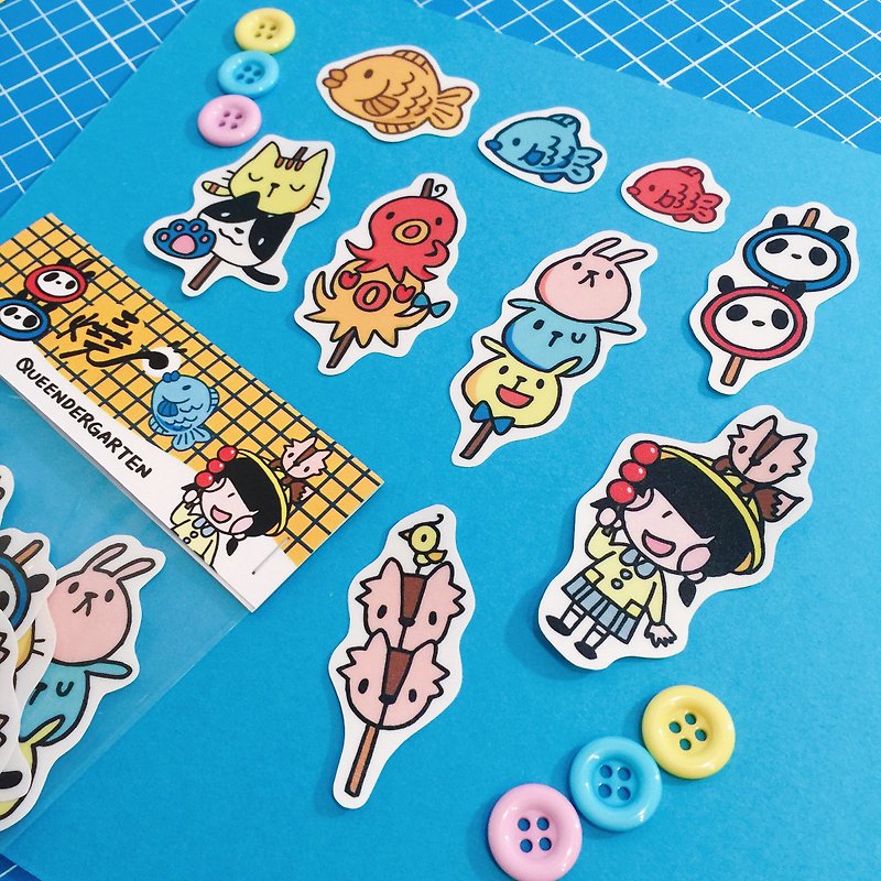 Animal skewers 🍡 / matte stickers - Stickers - Paper 