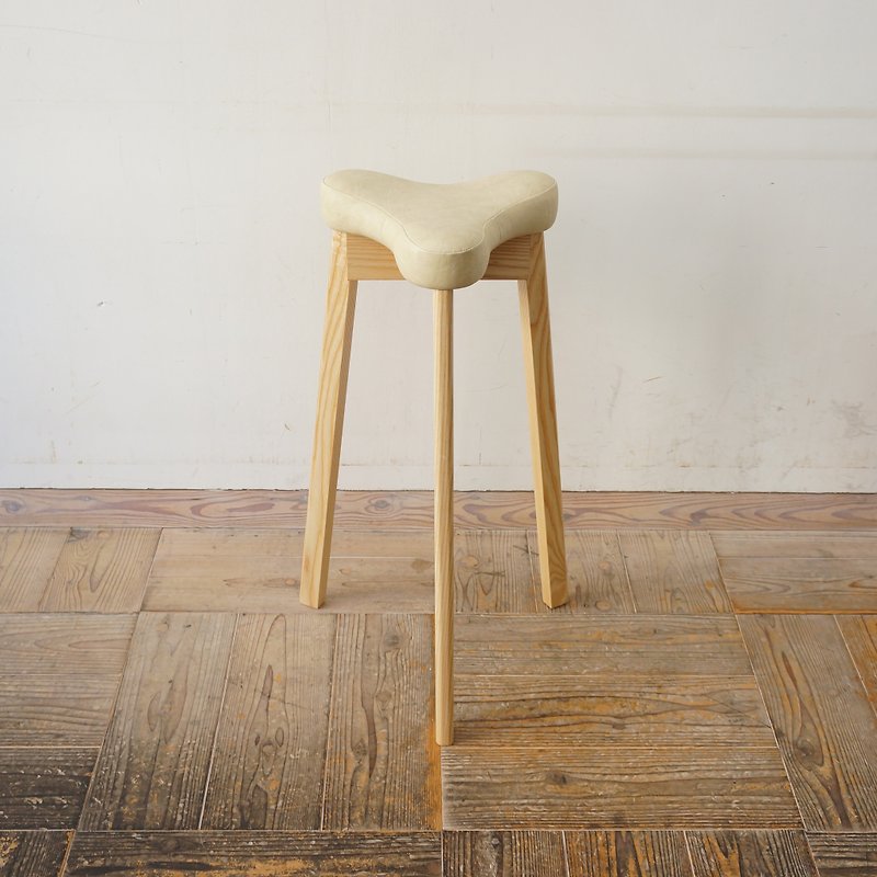 kitchen stool Matabi SH670【wood frame】natural【fabric】Synthetic leather ivory - Chairs & Sofas - Wood White