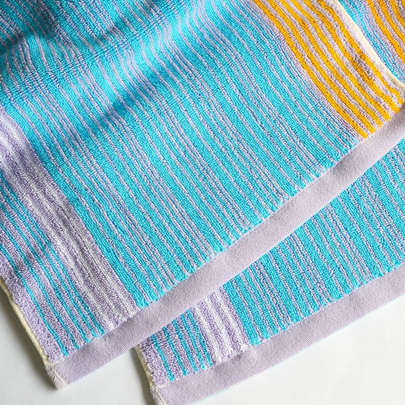 Color striped jacquard towel - ผ้าขนหนู - ผ้าฝ้าย/ผ้าลินิน สีม่วง