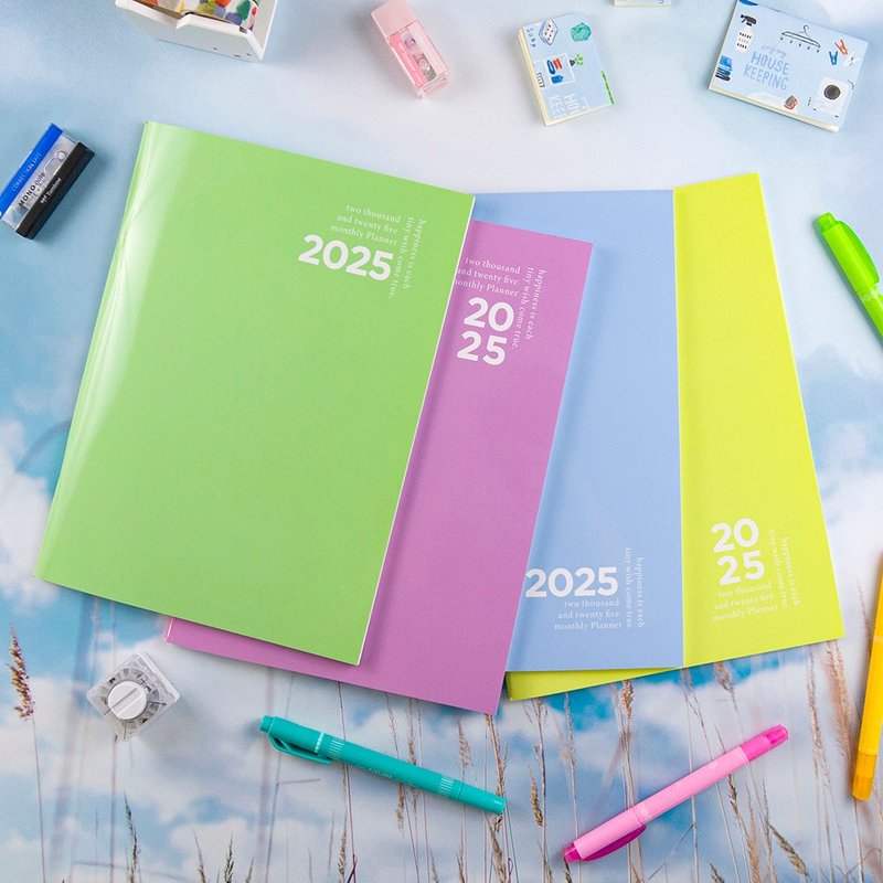 2025 16K simple monthly planner + hanging cool ultra-light bag combination - Notebooks & Journals - Paper Multicolor