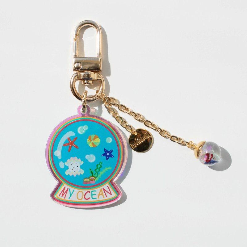 My Ocean Snowball Initial Keyring - 鑰匙圈/鑰匙包 - 玻璃 