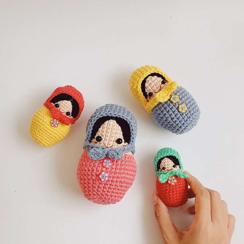 Amigurumi Russian Doll,  Matryoshka, Crochet doll, - 寶寶/兒童玩具/玩偶 - 棉．麻 多色