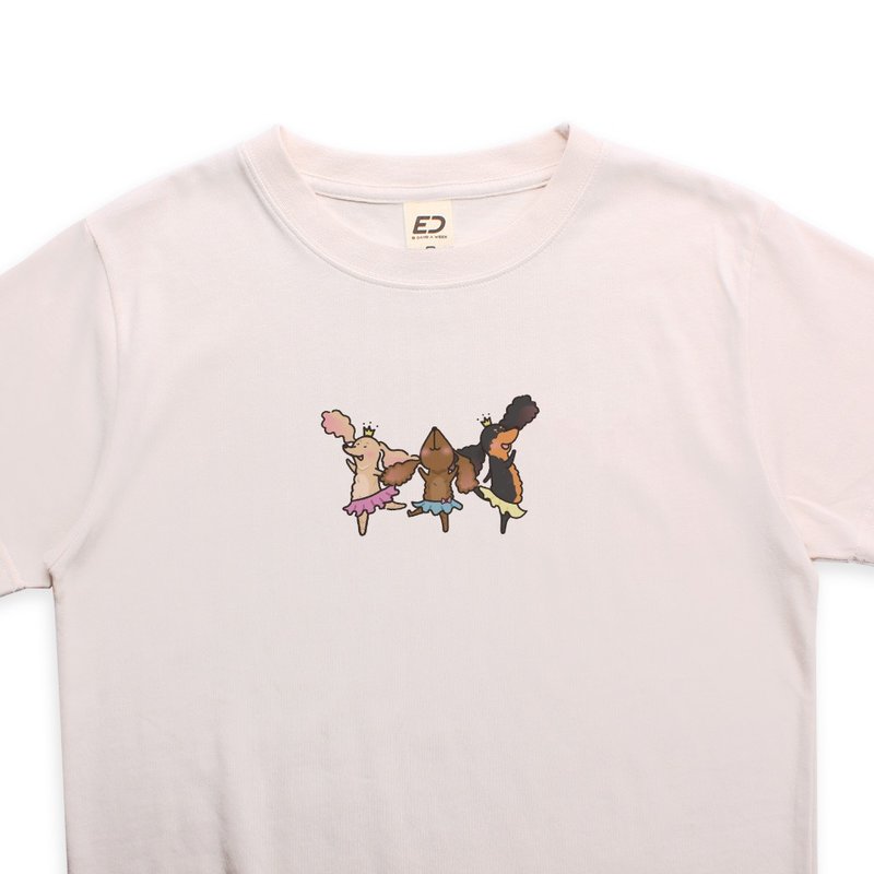 訂購-【跳跳狗】芭蕾女王  短T/女上衣/男T恤/T-Shirt - 女 T 恤 - 棉．麻 白色