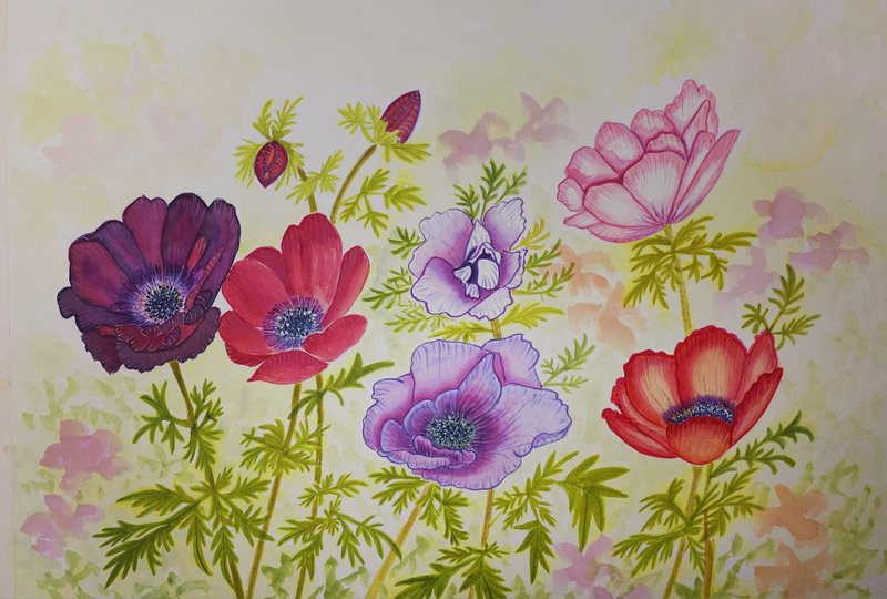 2. 野花田第三名 聖誕生日禮物 手繪原創花鳥水彩畫 浪漫治癒 裝 - 海報/掛畫/掛布 - 紙 多色