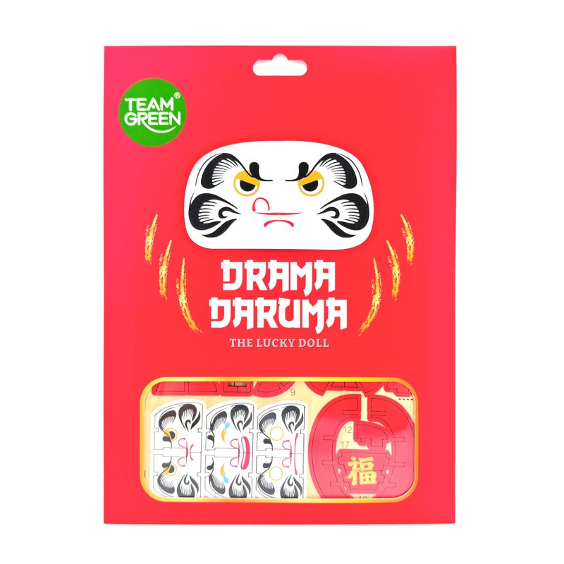 Drama Daruma - Red (Luck) - งานไม้/ไม้ไผ่/ตัดกระดาษ - ไม้ สีแดง