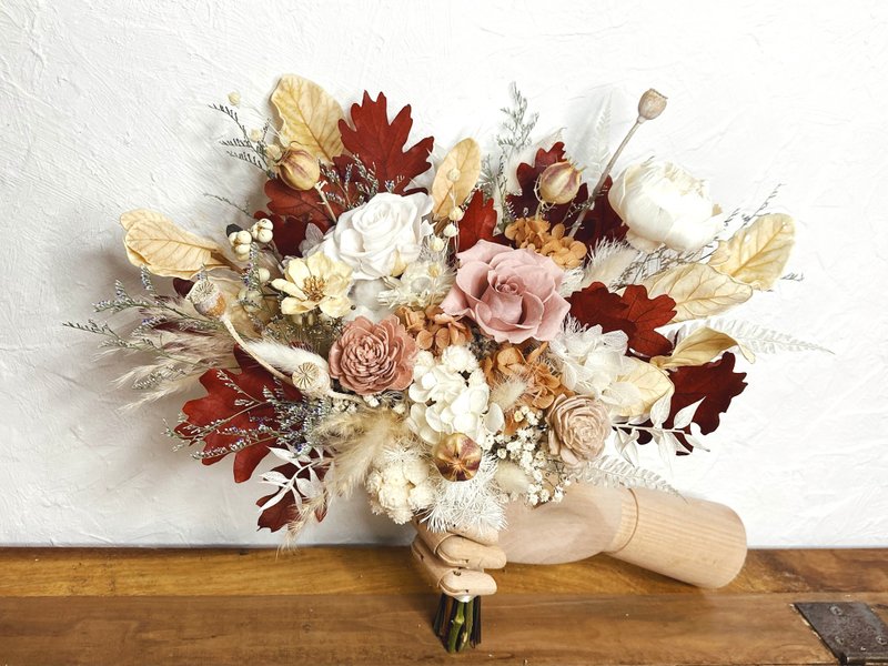 Immortal Bridal Bouquet Earth Tone II - Dried Flowers & Bouquets - Plants & Flowers Pink