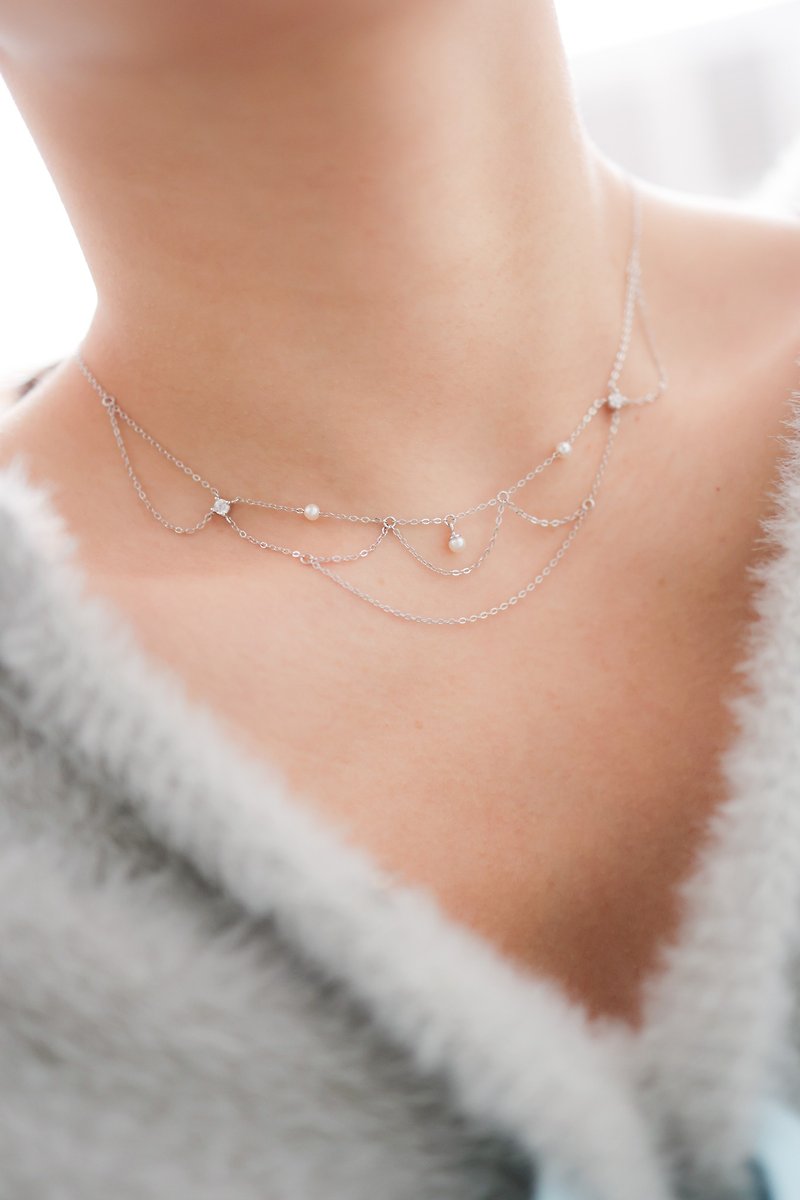 CHANDELIER LACE SILVER NECKLACE - Necklaces - Sterling Silver 