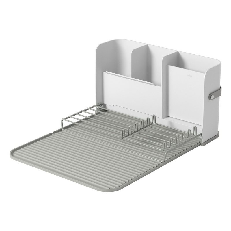 【Umbra】Sling tableware storage tube + dish drainer (grey) | dish rack - ผลิตภัณฑ์ล้างจ้าน - โลหะ สีเงิน