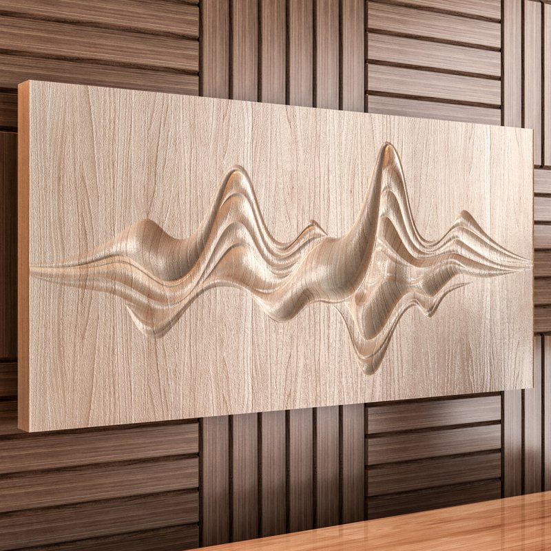 Sound wave stl panel. Cnc files for wood. Wood cnc files. cnc wall art. - 其他數位設計 - 其他材質 