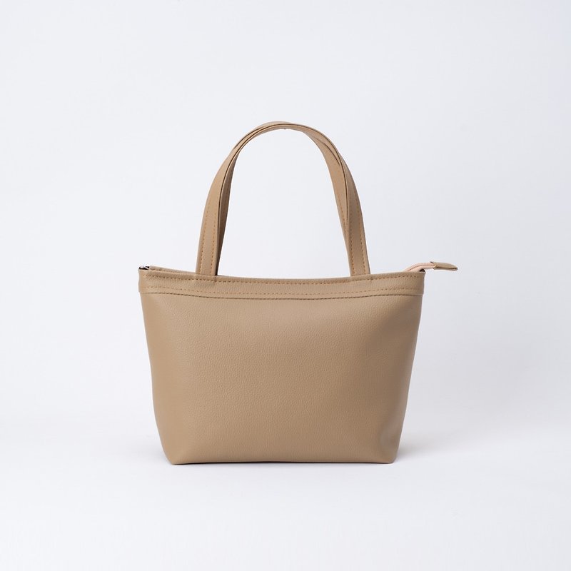 Casual handheld tote bag/handbag camel - Handbags & Totes - Faux Leather Khaki