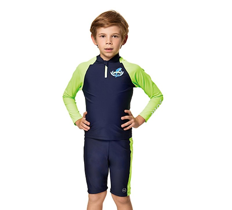 MIT two-cut sunscreen swimwear suitable for boys and girls - ชุดว่ายน้ำผู้หญิง - ไนลอน หลากหลายสี