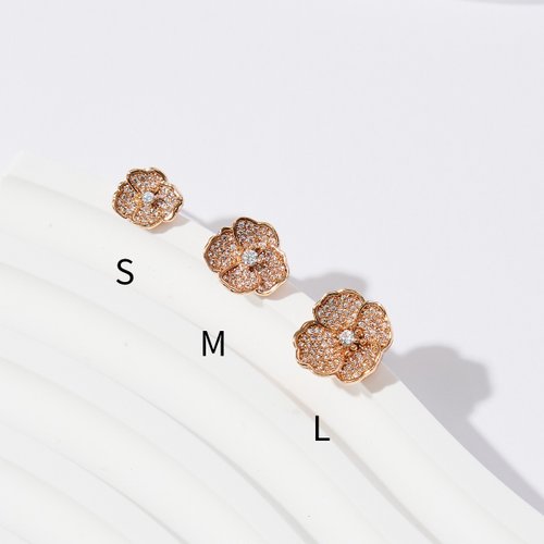 華麗で華麗なフラワーダイヤモンドピアス S - ショップ