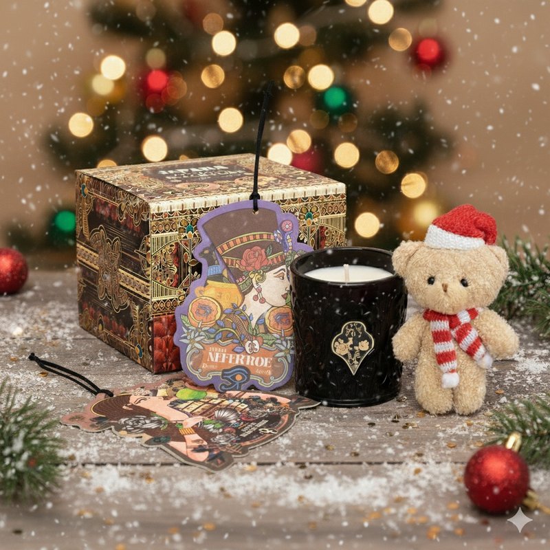 【贈聖誕小熊+埃及香氛片】黑玫瑰蠟燭丨60g 香氛蠟燭 放鬆舒服香 - 香氛蠟燭/燭台 - 其他材質 