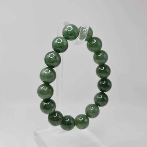 緣圓翡翠 湖水綠大卡珠串 | 天然緬甸玉A貨翡翠