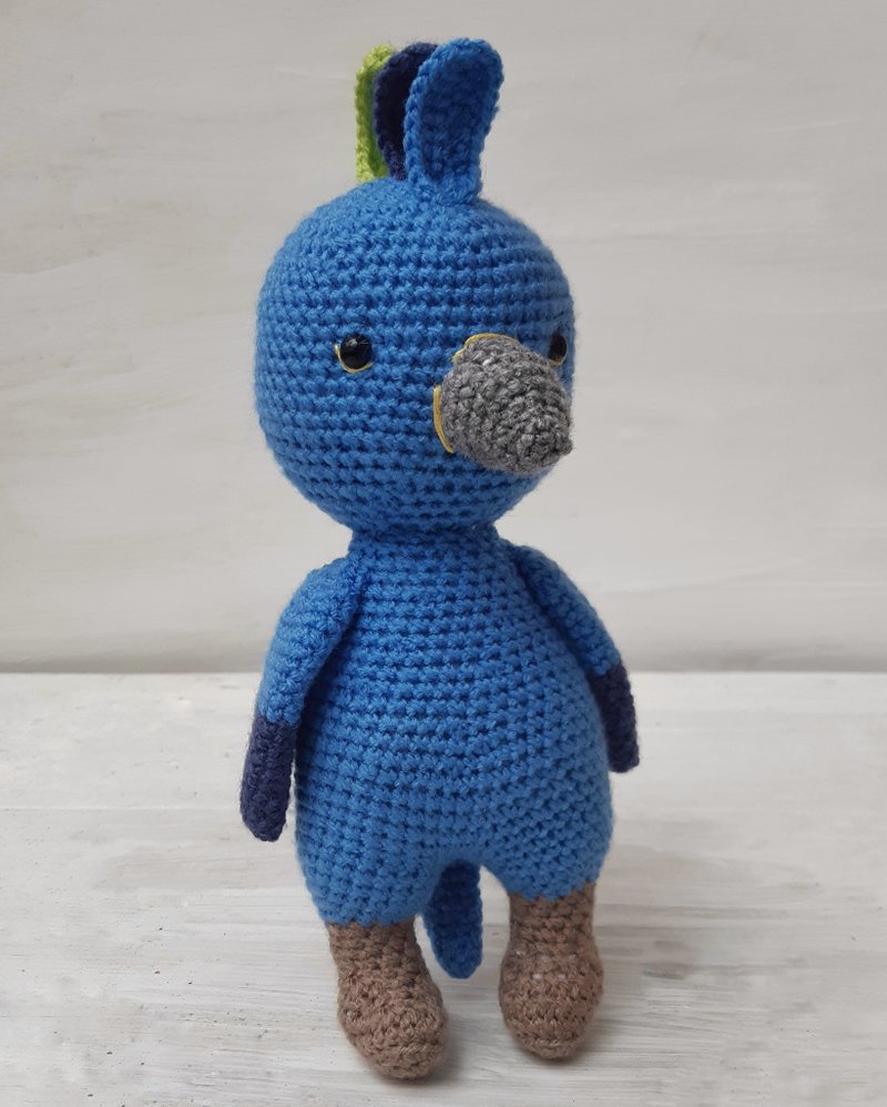 Hand Crochet Amazing Bird Stuffed Toys Animals Knit Amigurumi - 寶寶/兒童玩具/玩偶 - 壓克力 藍色