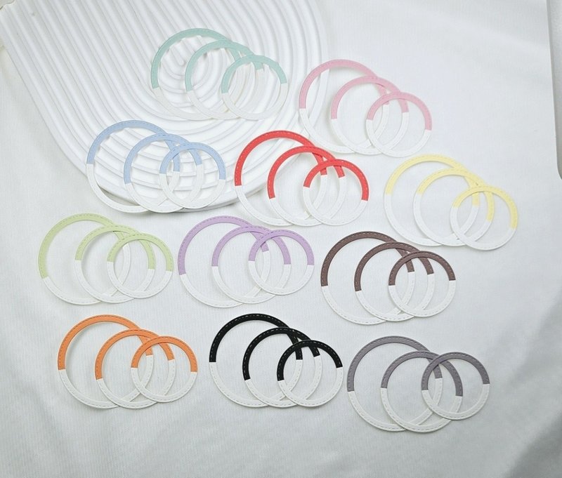 Half Color Circle Frame Die-cut - 便條紙/便利貼 - 紙 多色