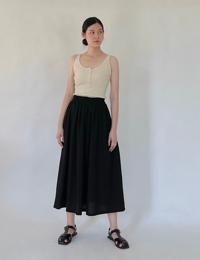 C skirt - Skirts - Cotton & Hemp Black