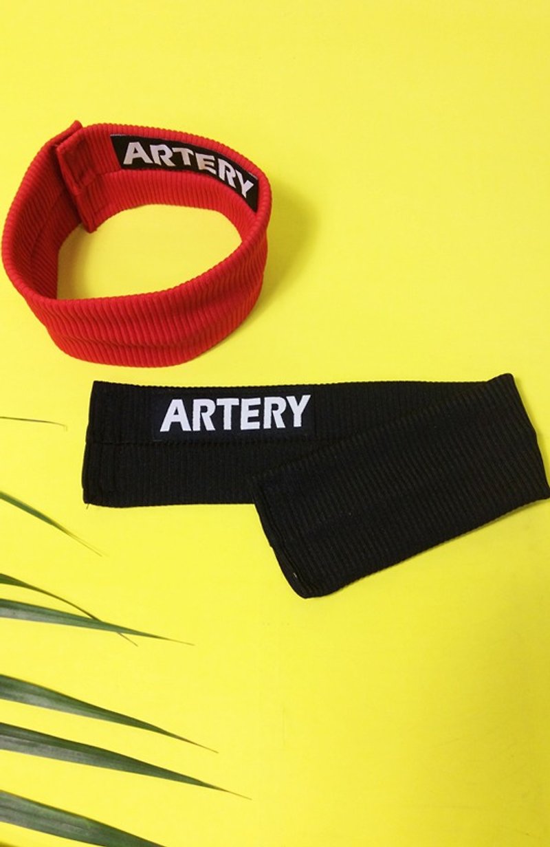 ARTERY knitted rib collar - ผ้าพันคอ - เส้นใยสังเคราะห์ สีแดง