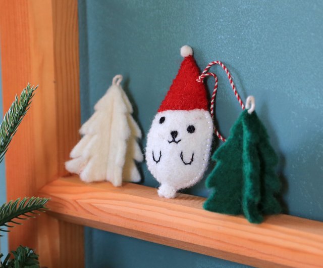 羊毛フェルトのクリスマスペンダント リトルアザラシ/リトル