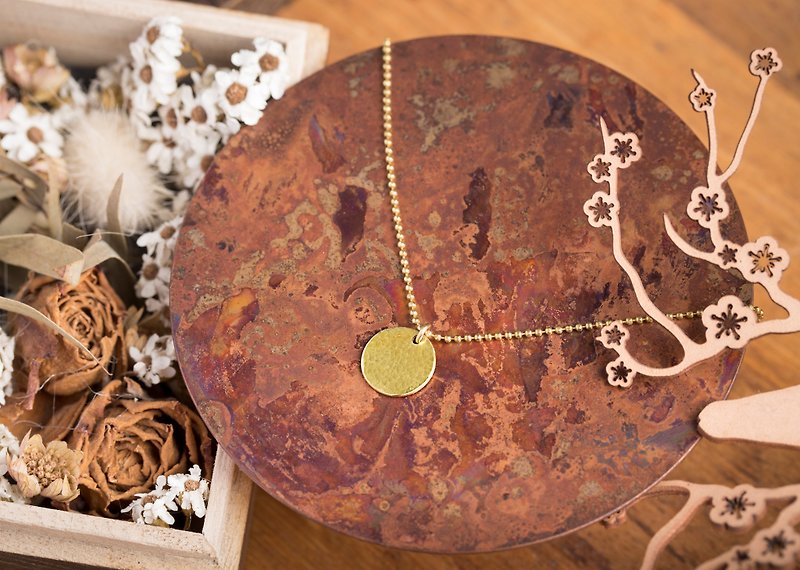 Christmas gift-Planet Bronze Necklace can be engraved - Necklaces - Copper & Brass Gold