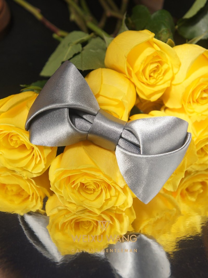 WEIXUWANG玫瑰系列原創手工領結婚禮煲呔bowtie - 領結/領巾 - 聚酯纖維 黑色