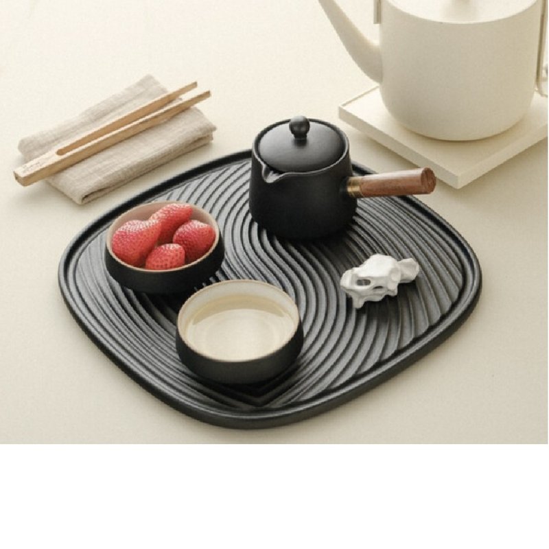 Wen said|Japanese Karesansui Ceramic Side Handle Teapot Kung Fu Tea Set - Teapots & Teacups - Pottery Black