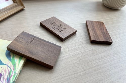 小木工房 免費客製 實木名片夾 木製名片盒 磁吸原木名片夾