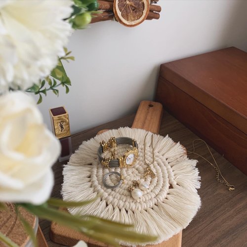𝐚𝐧𝐧𝐢𝐞𝐞𝐢𝐧𝐧𝐚 |macrame studio Macrame 波希米亞 編織 圓形 杯墊 l 小款