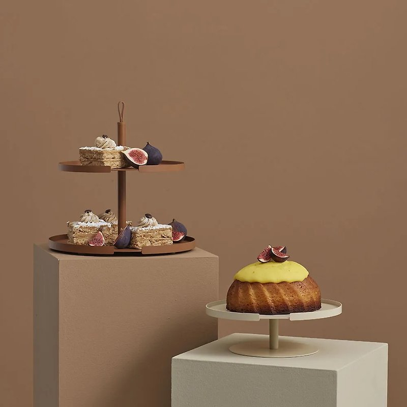 Design Bite Double Layer Cake Stand (6 Colors Available) - ชั้นวาง/ตะกร้า - โลหะ หลากหลายสี