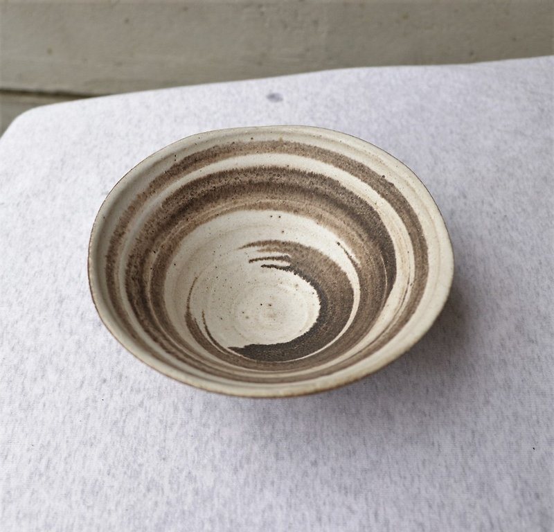 Iron painted tai chi bowl - ถ้วยชาม - ดินเผา ขาว